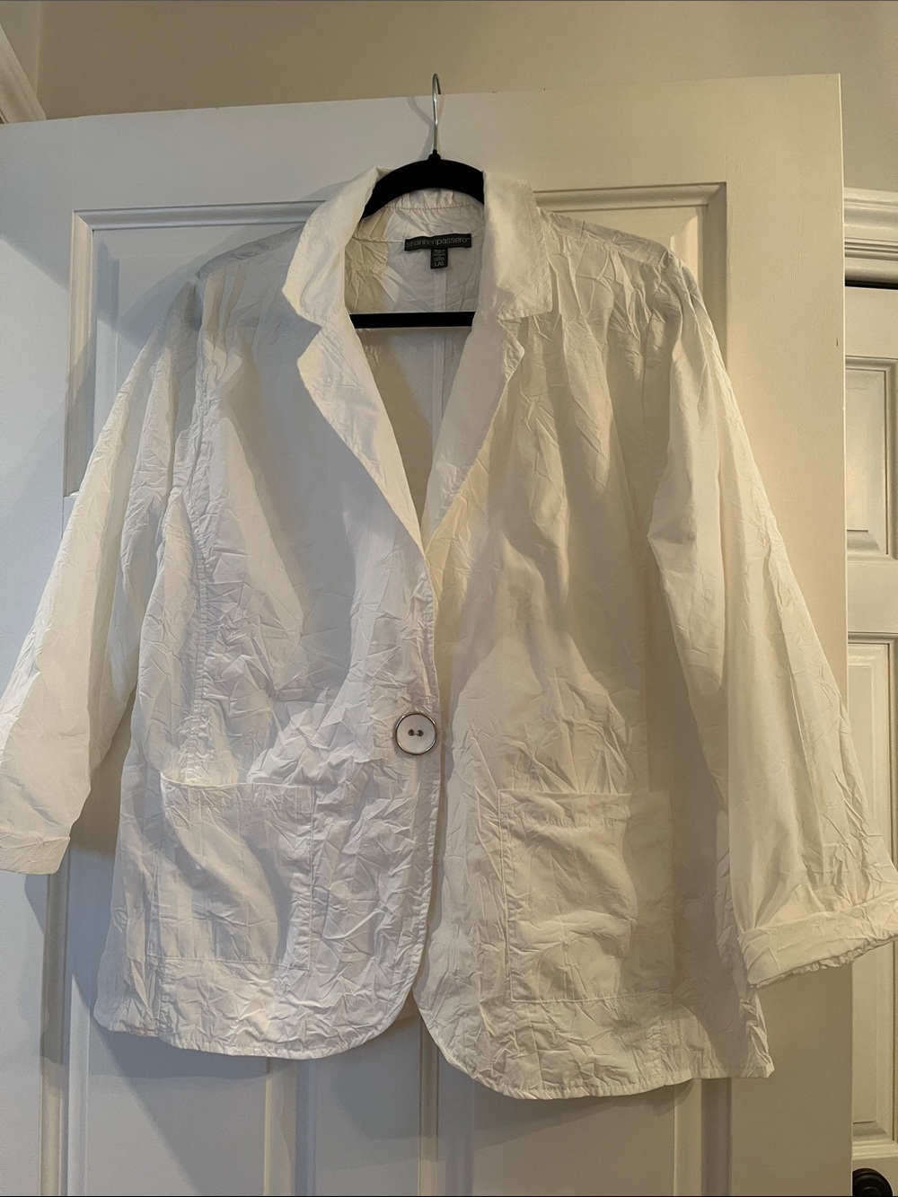 Shannon Passero White wrinkle look Single-Button Blazer